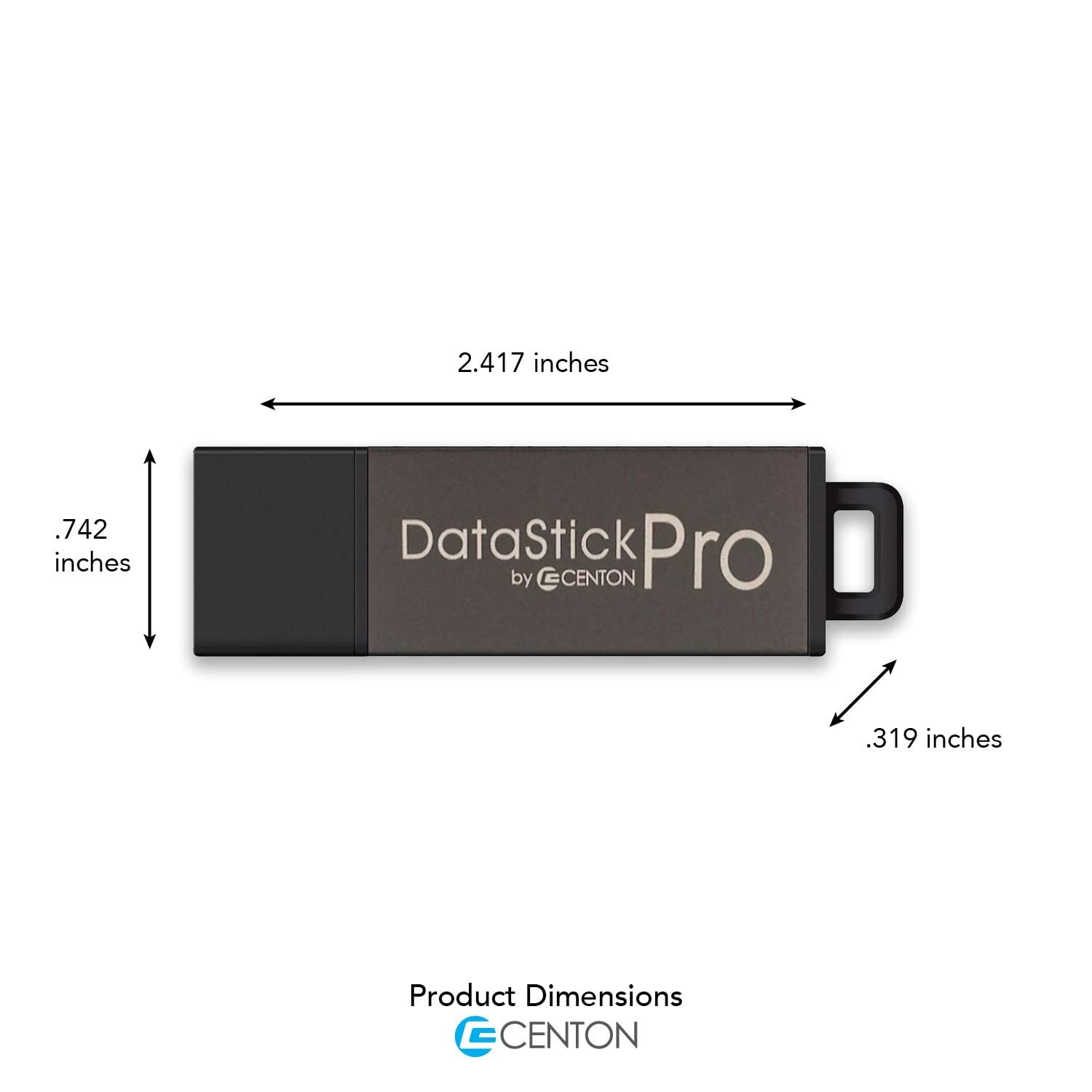 Centon Electronics DataStick Pro USB 2.0 Flash Drive, 2 GB, 10 USB Flash Driv...