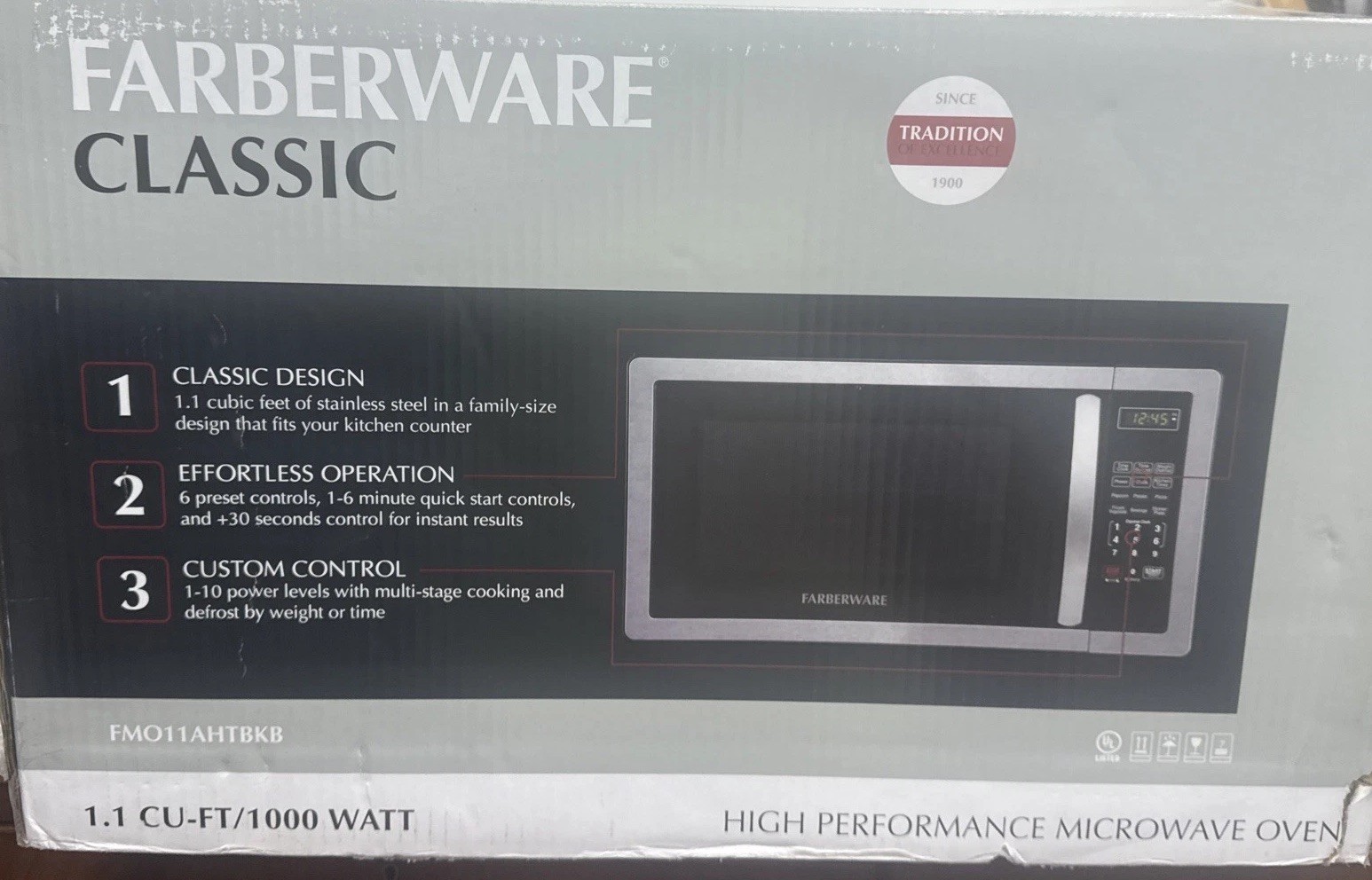 Farberware Classic 1.1 cu. ft. 1000-Watt Countertop Microwave Oven Brand New