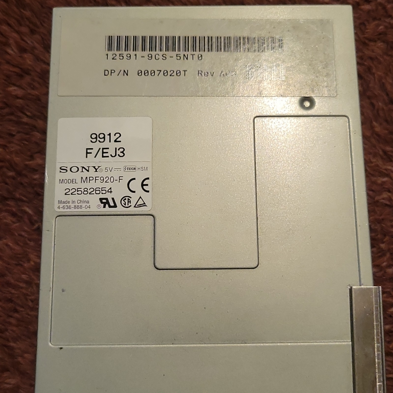 Sony MPF920-F Internal Desktop 3.5" Floppy Disk Drive 1.44MB FDD R+W Tested