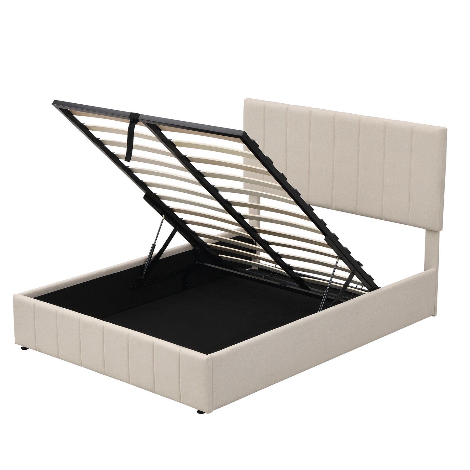 Full Size Bed Frame Upholstered Platform Bed with Hydraulic Storage System New