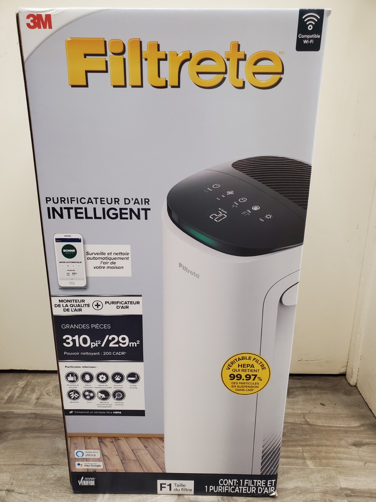 Filtrete 310 Sq. Ft. Smart Air Purifier for Large Rooms - FAP-ST02N - F1 Filter