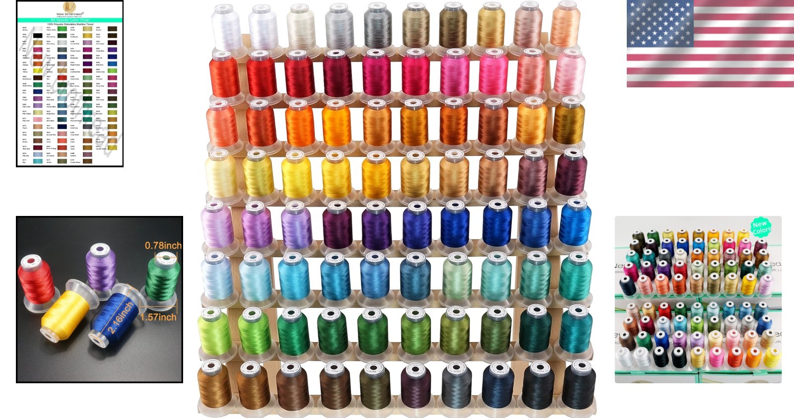 Vibrant 80 Colors Polyester Embroidery Thread 500M Spools for Creative Projects