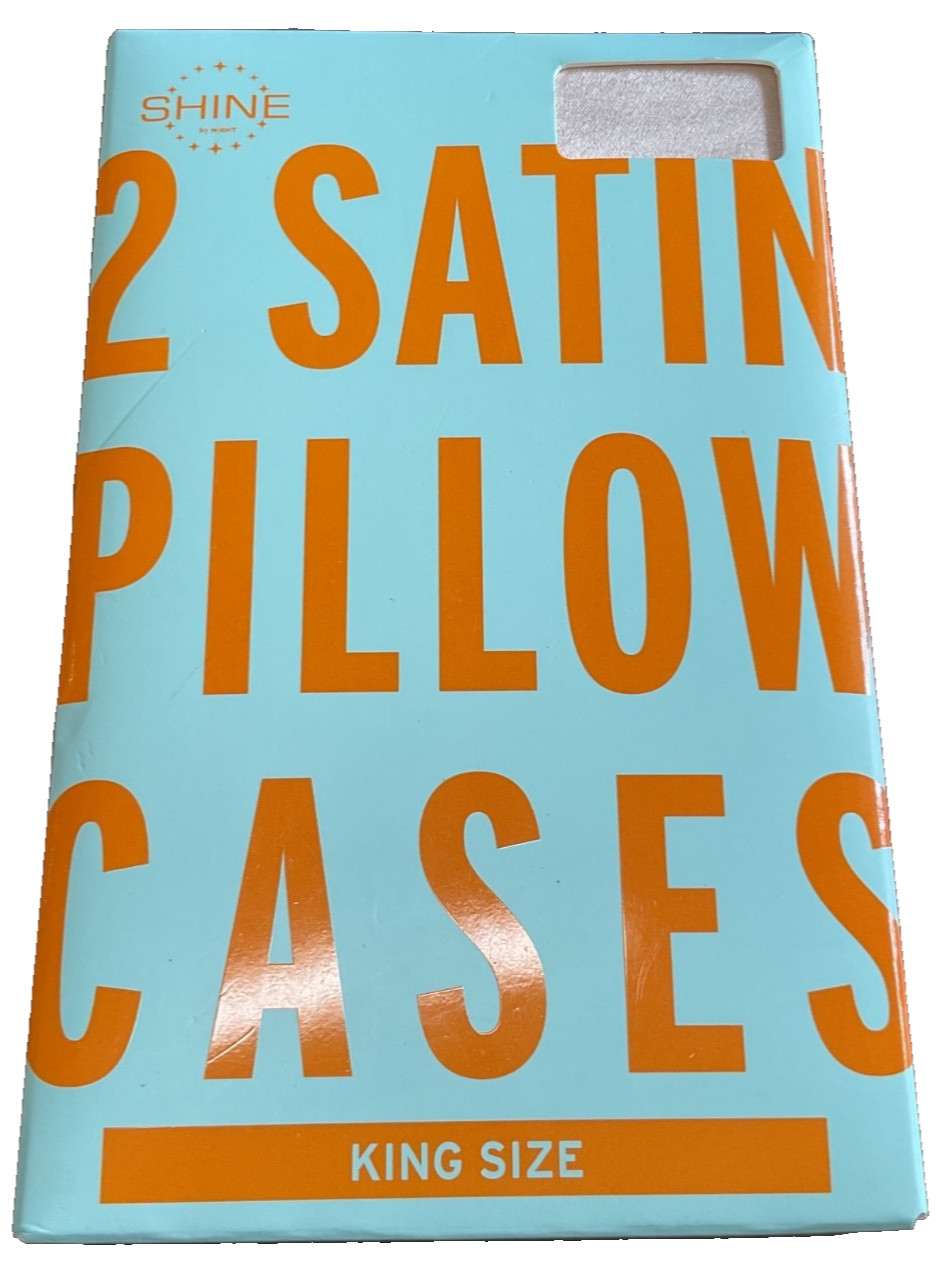 SHINE BY NIGHT SATIN KING PillowcaseS (2) BLUSH 100% POLYESTER 20 X 36 NIB