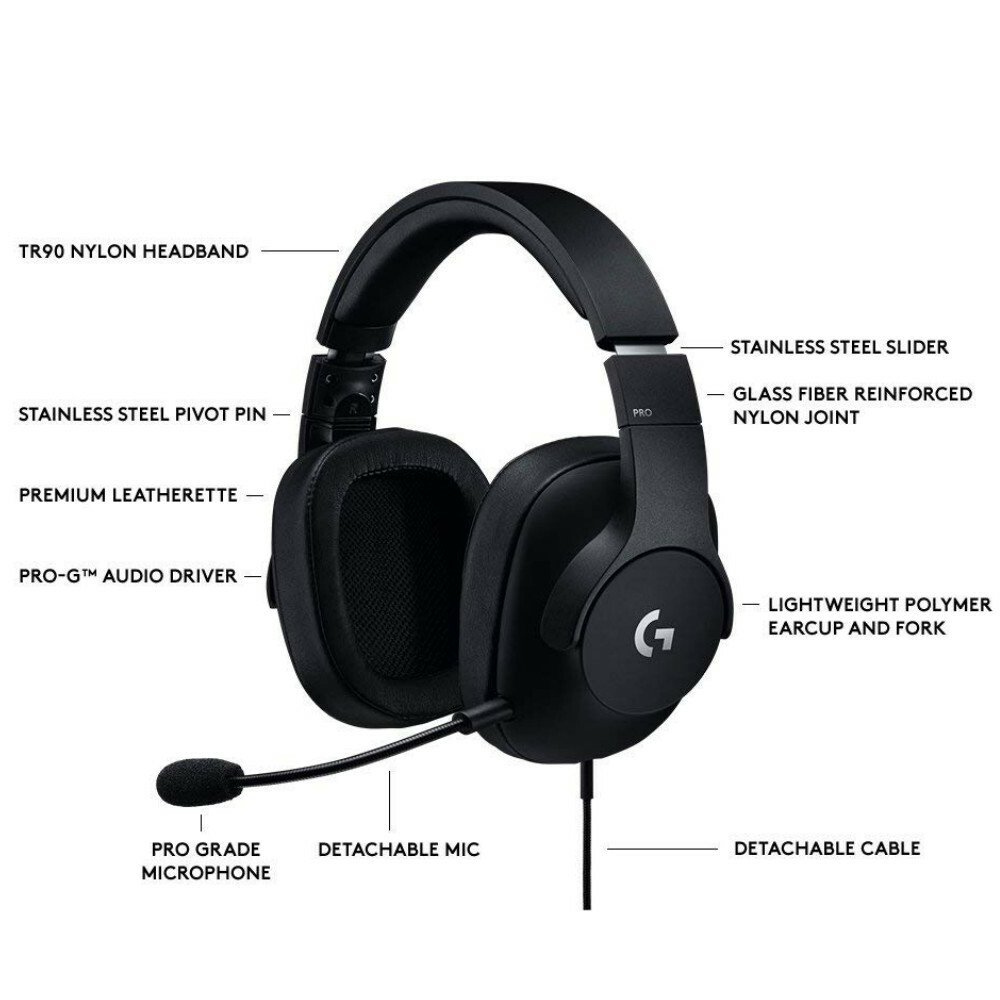 Logitech G Pro Gaming Headset with Pro Grade Mic for PC/MAC/Xbox One/PS4/Switch