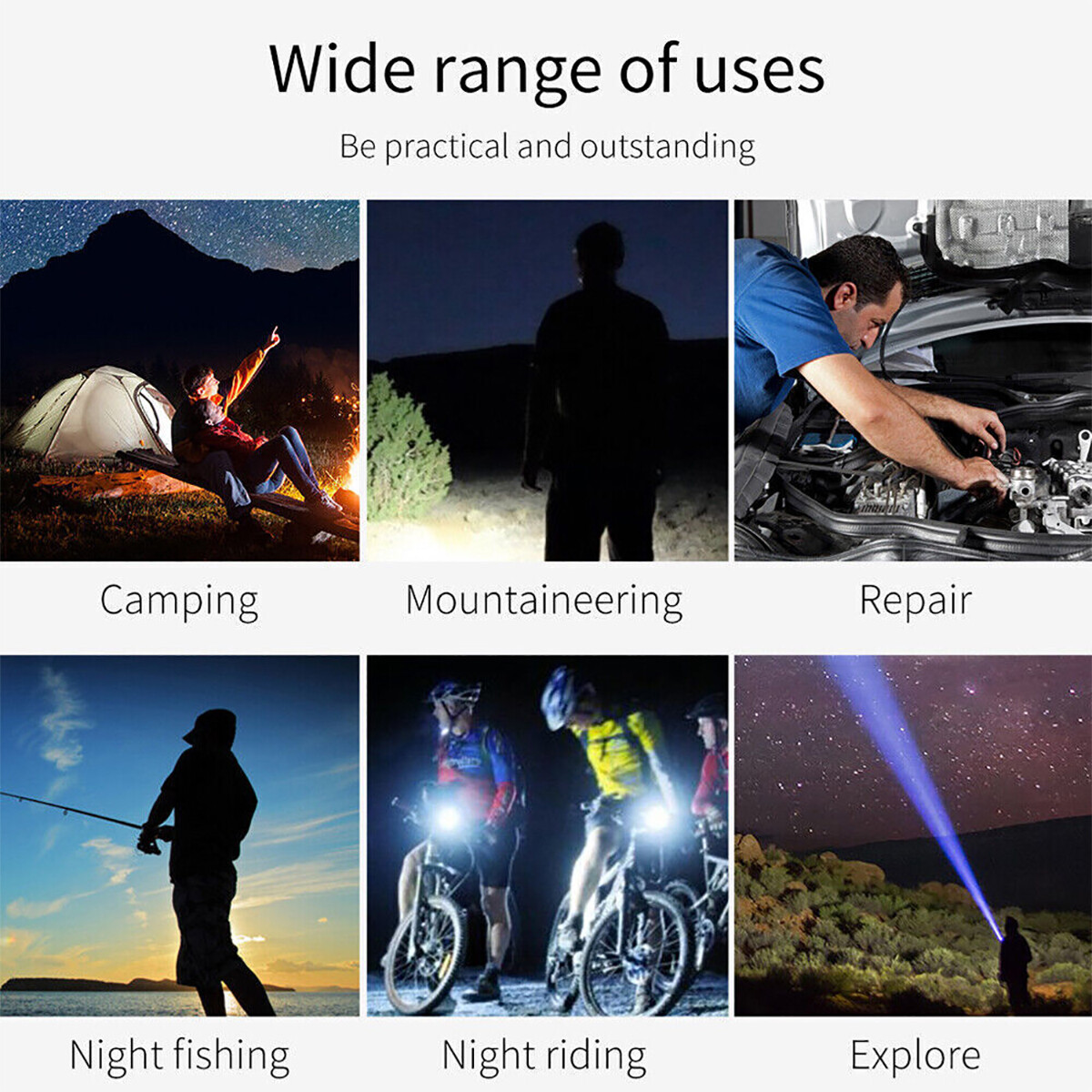 Rechargeable LED Flashlight Tactical Police Super Bright Torch Zoomable 3 Modes