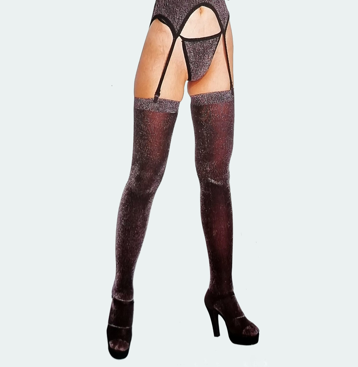 12 Pair of Red or Blue Classified Christmas Party Glitter Stockings S/M