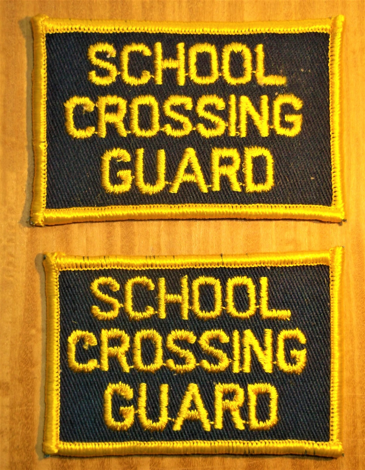 GEMSCO NOS Vintage Patch POLICE - 1 PAIR TABS - SCHOOL CROSSING GUARD