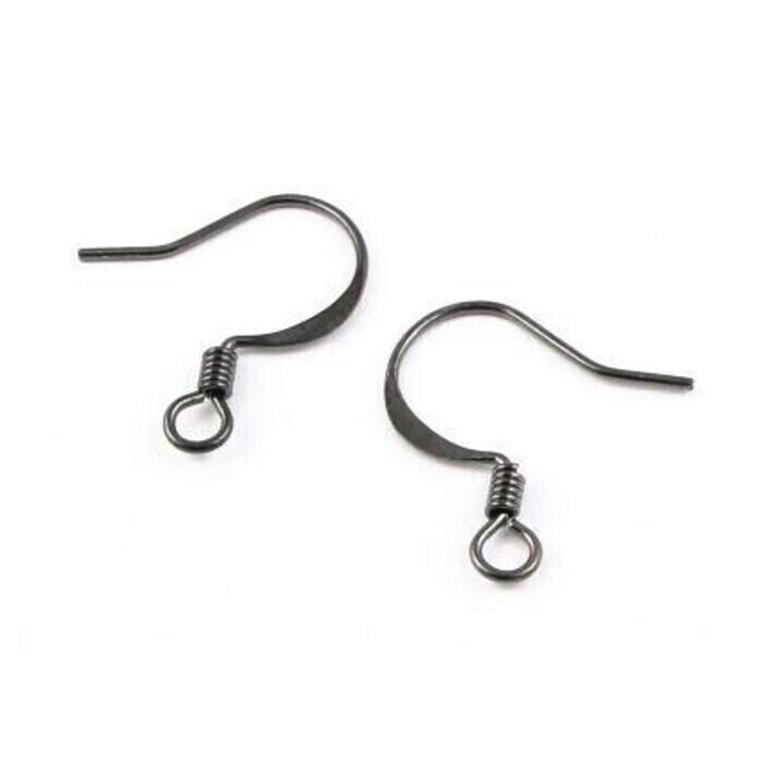 UnCommon Artistry Gun Metal Plated 18mm Fish Hook Earring Findings - Pack of 50