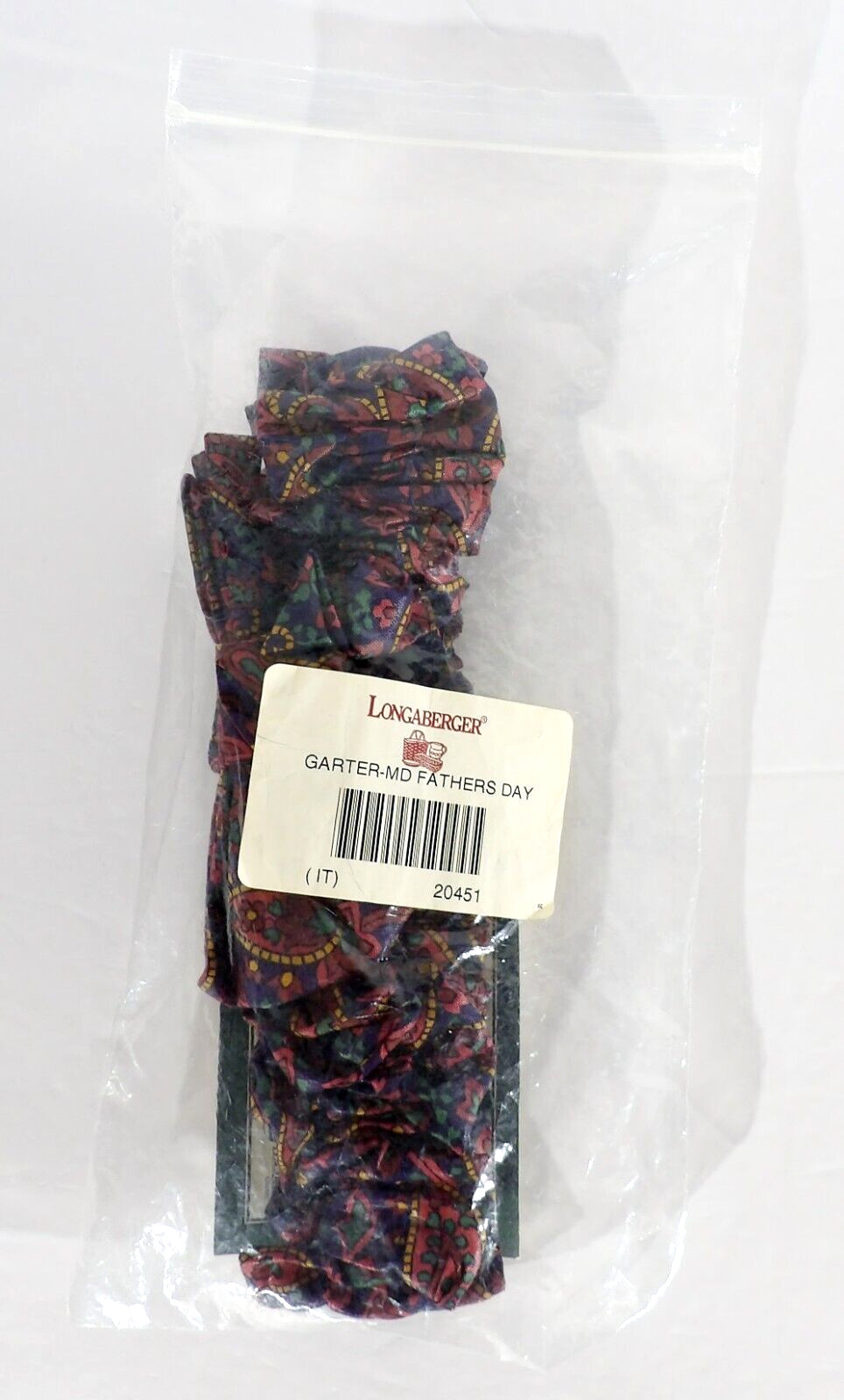 Longaberger Father's Day Paisley Medium Garter with Bow 20451 NEW
