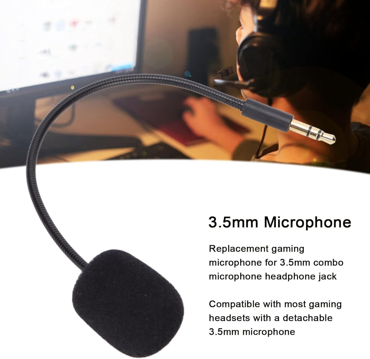 Universal 3.5mm Gaming Microphone - Clear Audio for Headsets and Controllers