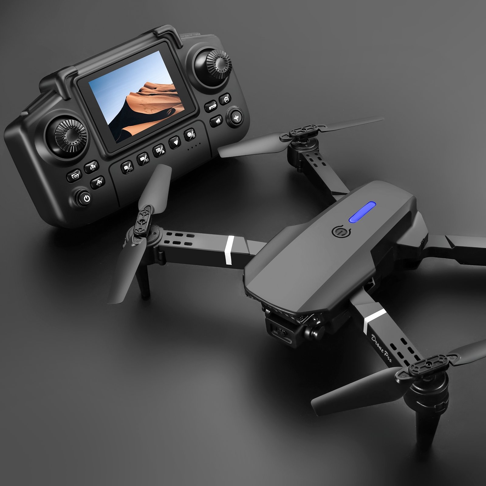 Drone 2026 4K HD Dual Camera WiFi FPV Foldable RC Quadcopter with Screen Remote
