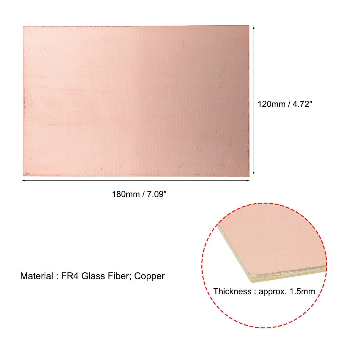 5pcs Double-Sided Copper Clad Laminate PCB Circuit Board FR4 1.5mm 180x120mm