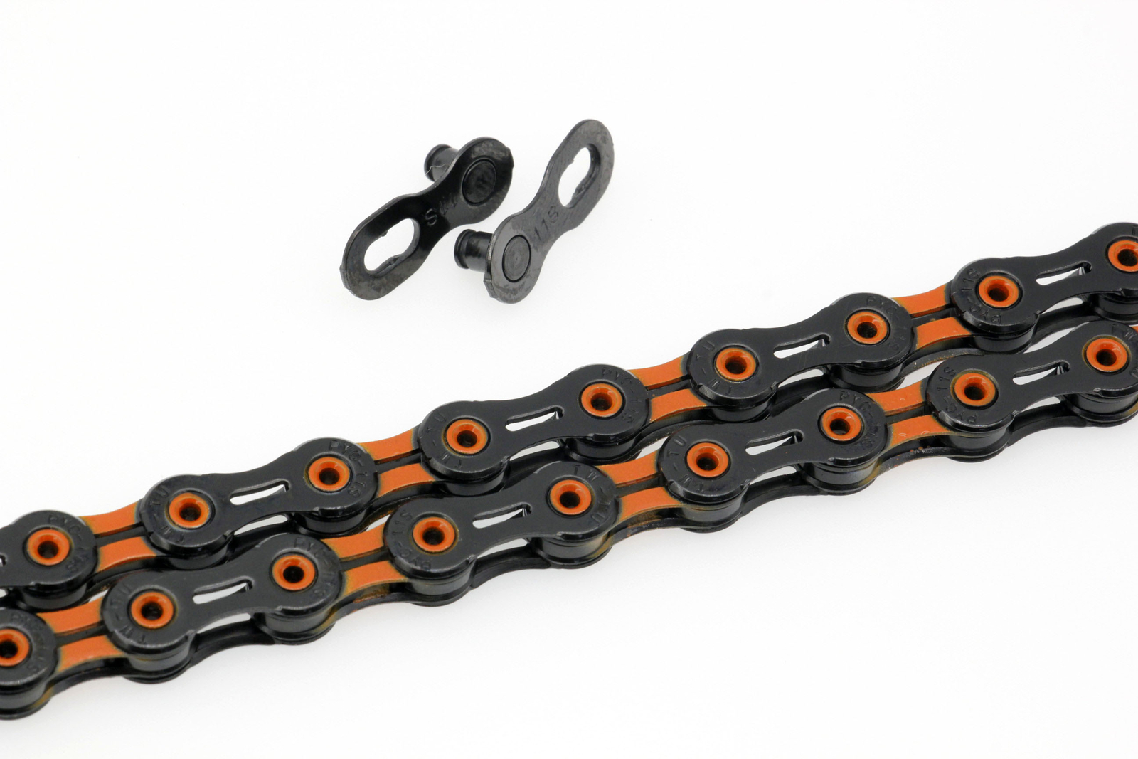 PYC Dlc 11 Cycling Bike Chains For 11-Speed Shimano/campy/sram Use Black Orange