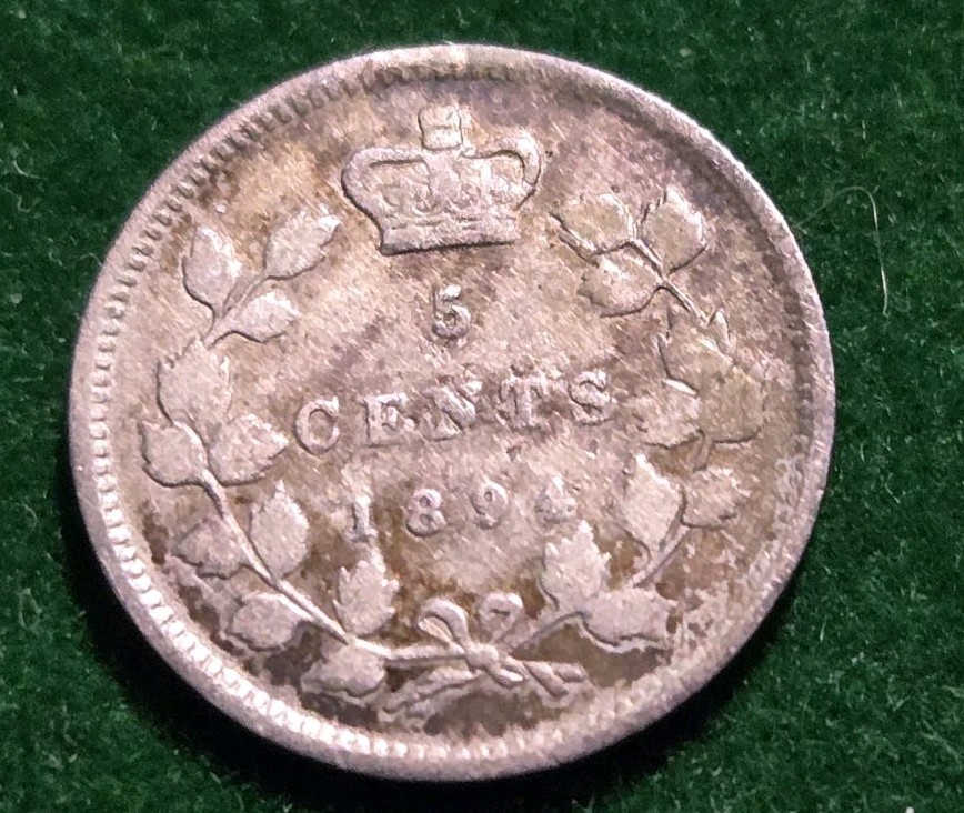 1894 Canada 5 cents