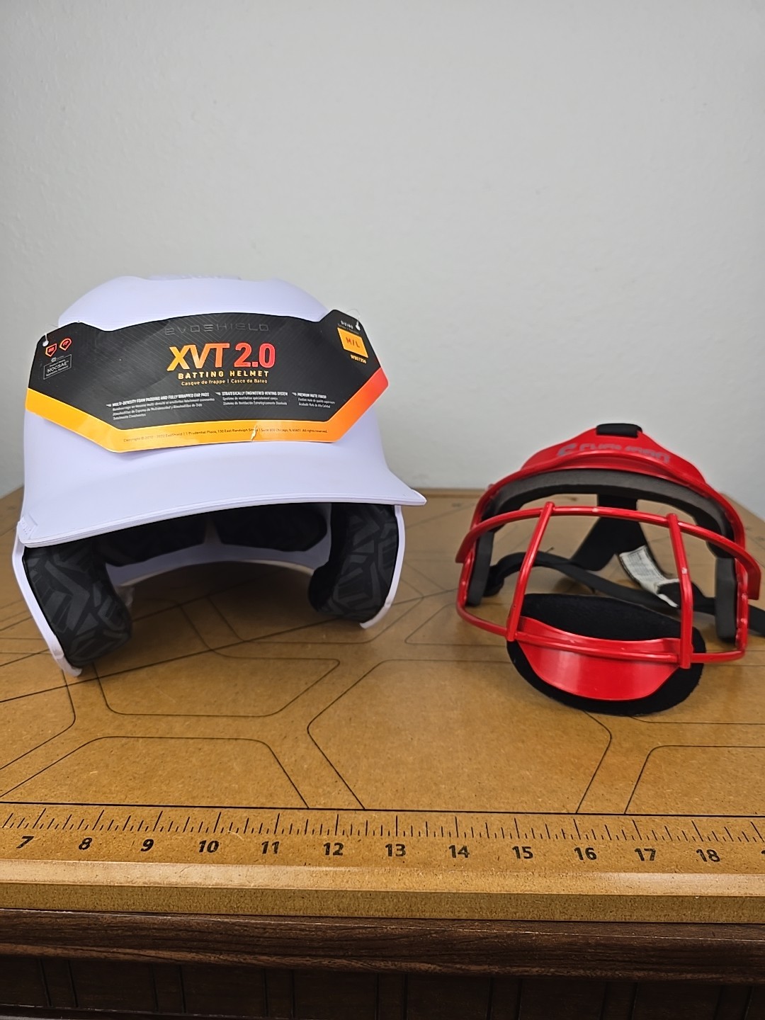 EvoShield XVT™ 2.0 Matte Batting Helmet Med-Lg White NWT & Metal Champion Guard