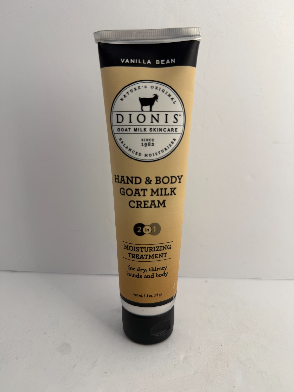 Dionis Goat Milk Hand & Body Cream, 3.3 oz Vanilla Bean