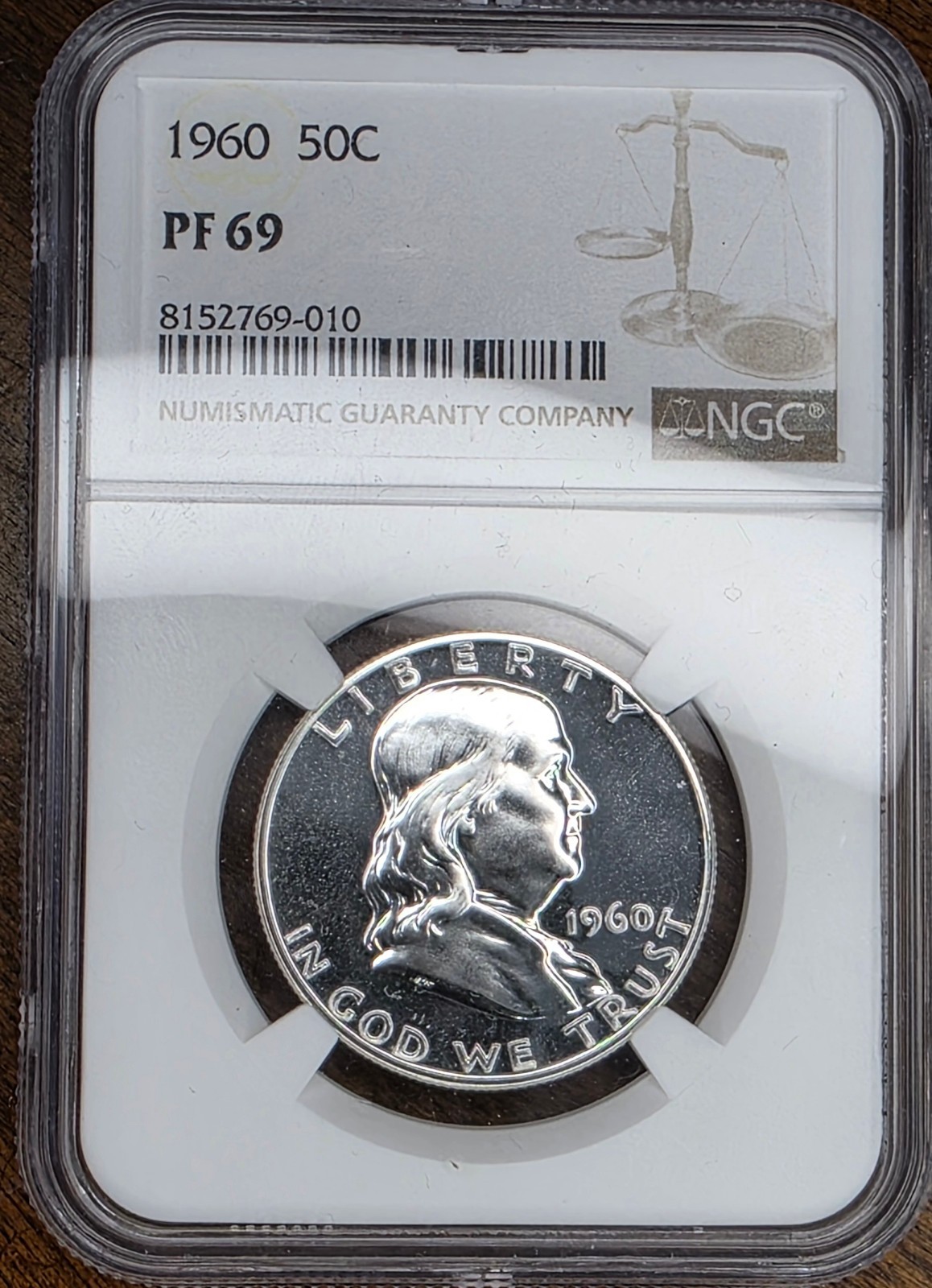 1960 50C Franklin Silver Half Dollar NGC PF69 High Grade Proof Coin