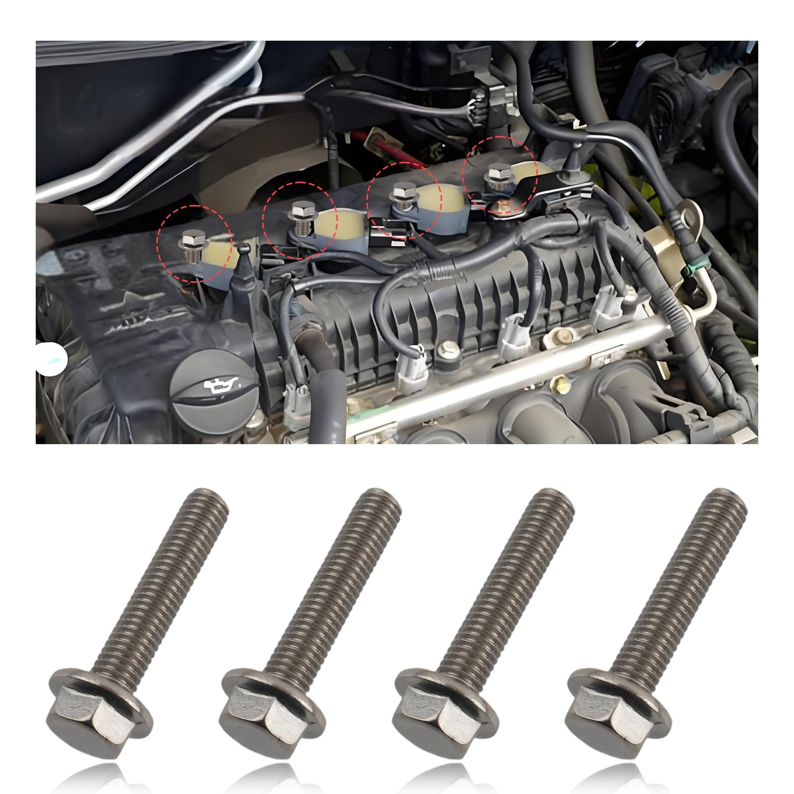 4PCS Ignition Coil Bolt Screws OEM W706175S43,Stainless Steel Automotive Repl...