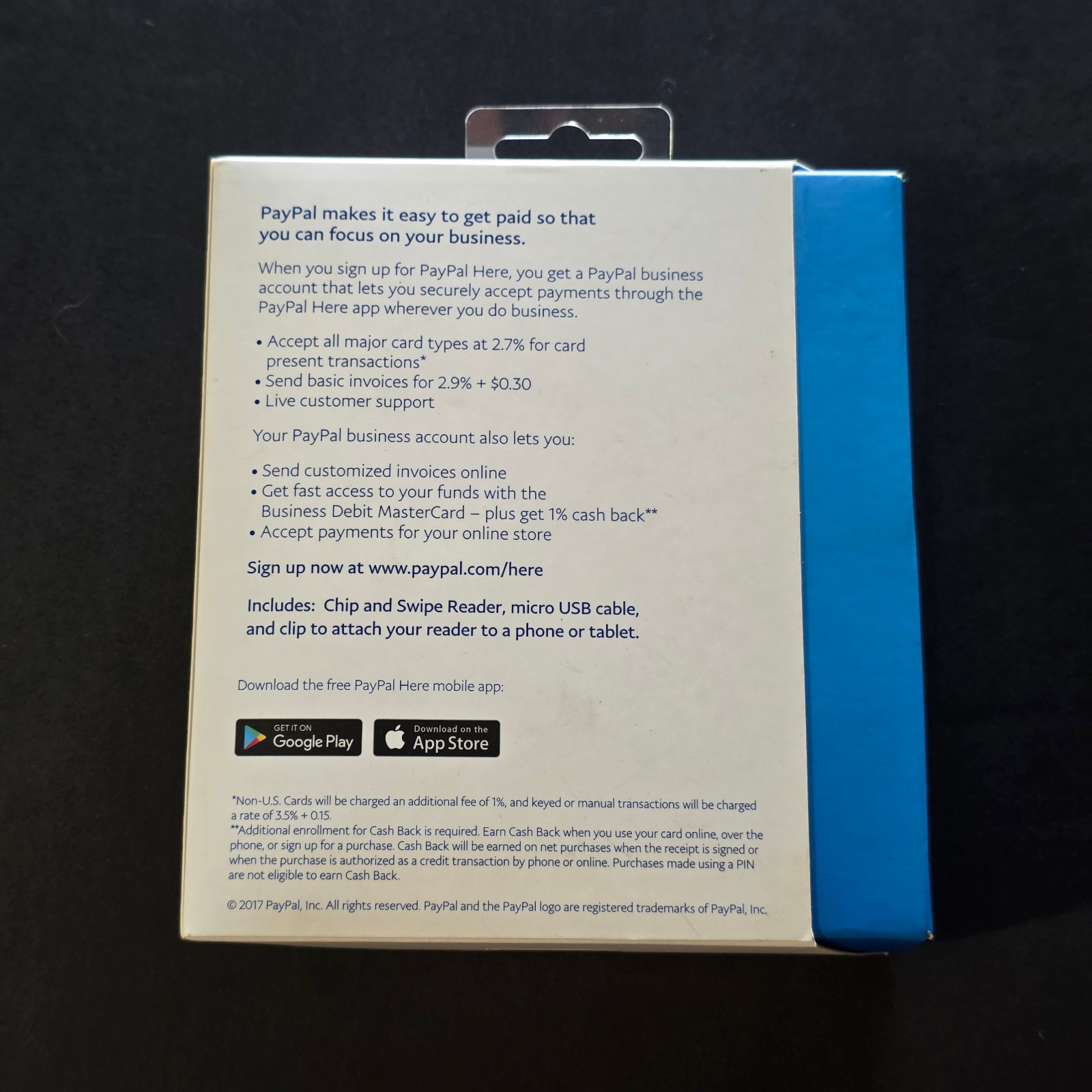 PayPal HERE Chip and Swipe Card Reader - Android - Iphone - Play Store - Apple