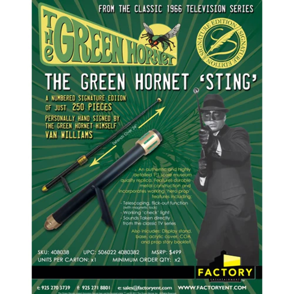 FACTORY ENT Green Hornet Sting SIGNATURE Edition Life Size 1:1 Prop Replica NEW