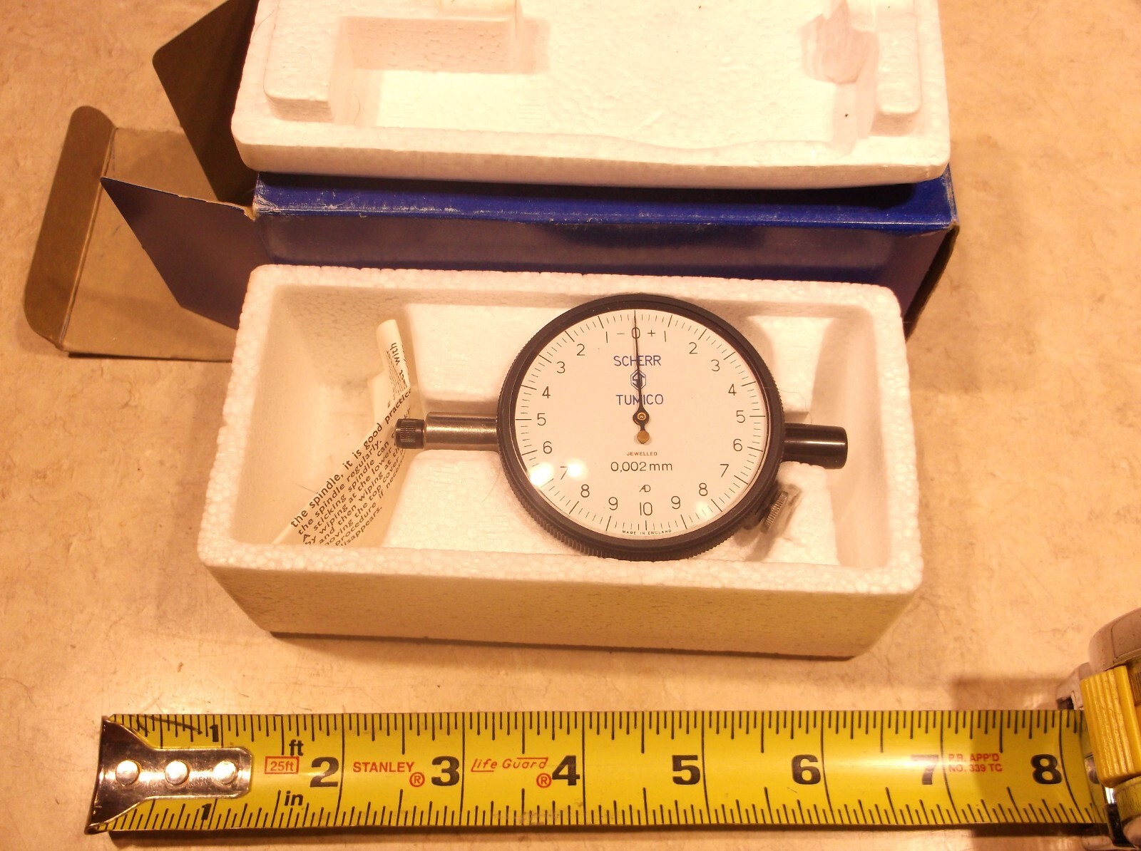 SCHERR TUMICO C4 METRIC DIAL INDICATOR 50 2504 03, 0.002mm RESOLUTION, C0109