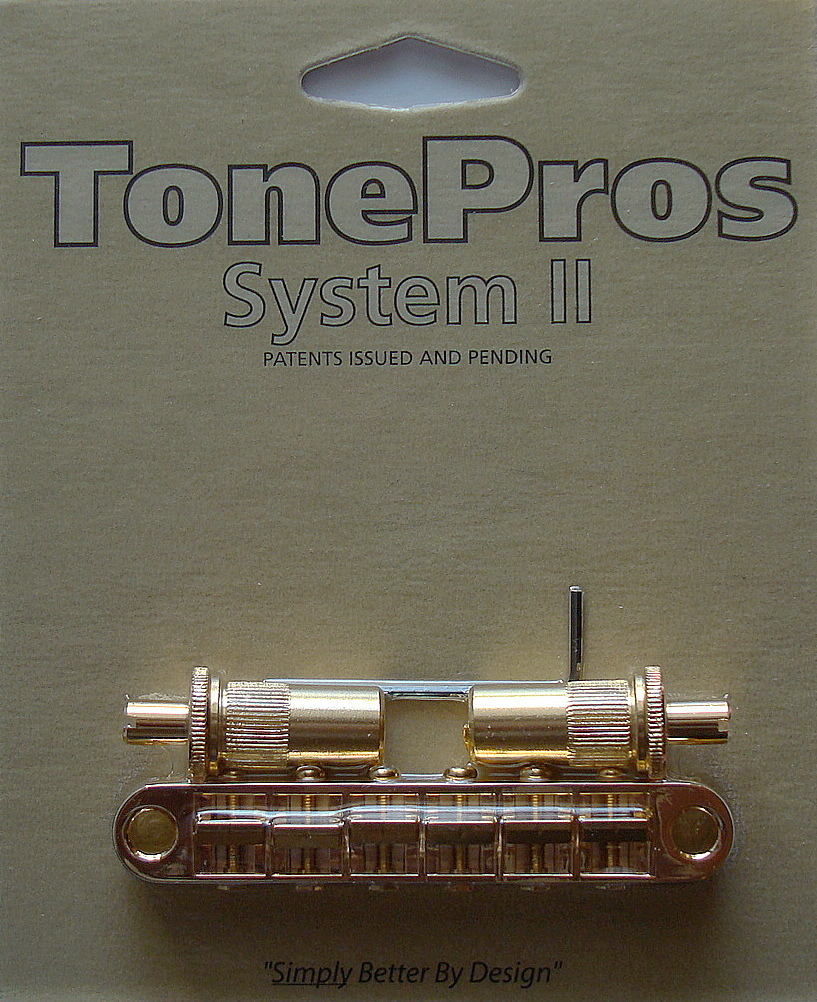 T3BT-G TonePros (Metric Thread) Tune-O-Matic Bridge, Gold Finish