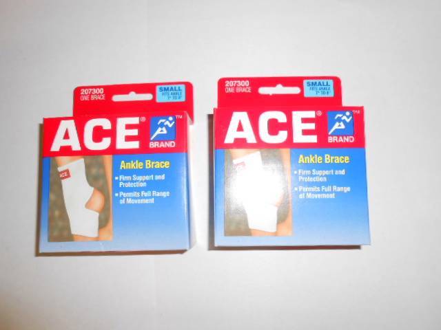 qty 2  ACE  Ankle Brace 207300 SIZE: SMALL  fits 7" to 8"