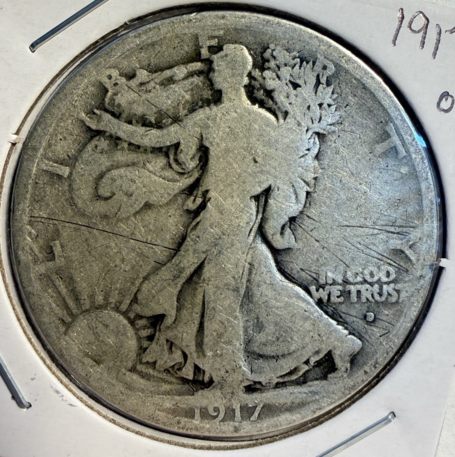 1917-D Obverse Mintmark Walking Liberty Half Dollar - (22-30)