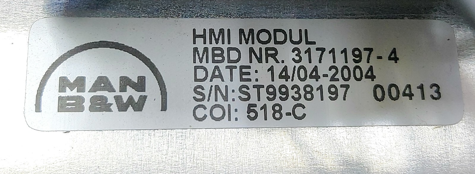 MAN B&W 3171197-4 Controller Indicator Panel 0714