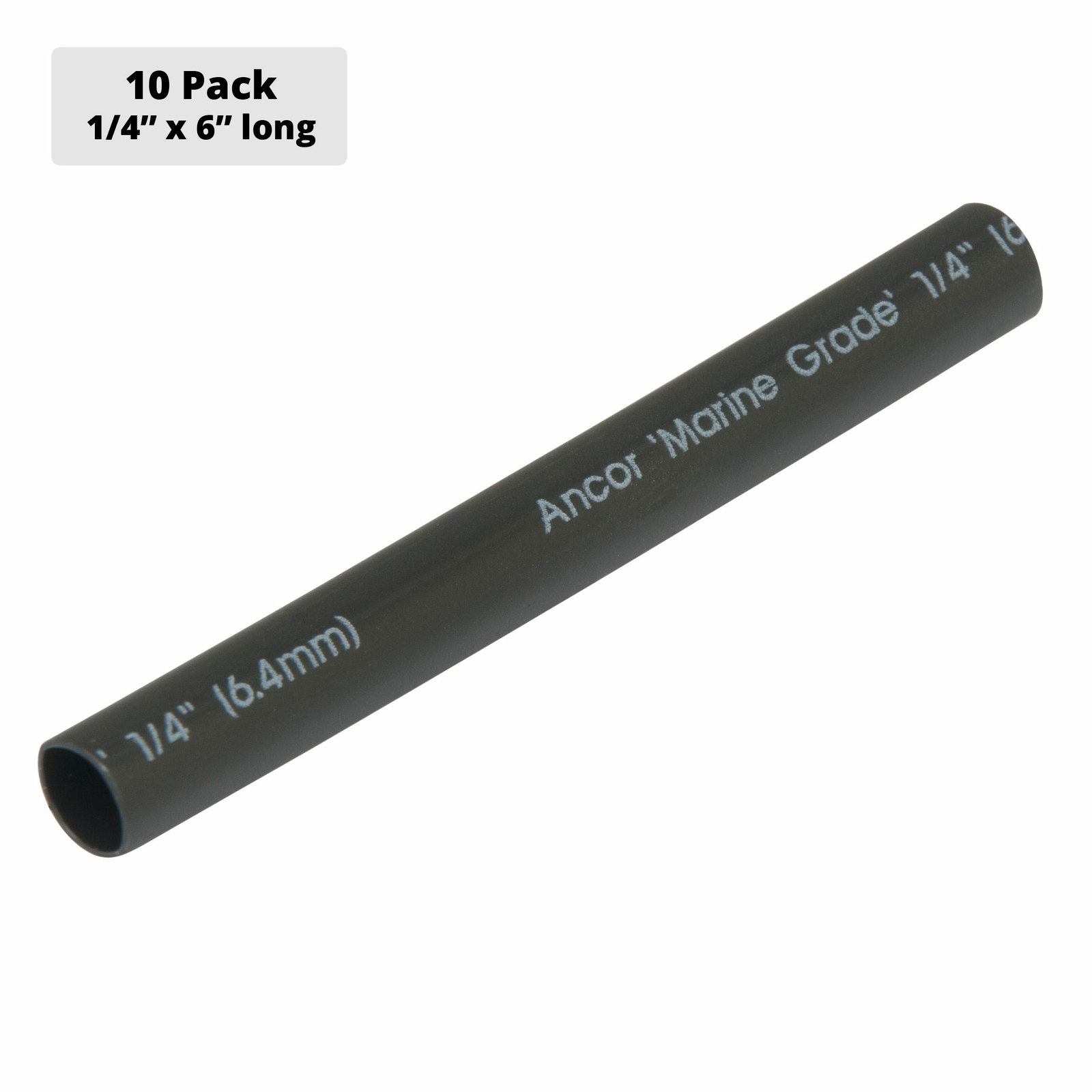 Ancor 303106 Adhesive Lined Heat Shrink Tubing (ALT), Black, 1/4" x 6", 10 Pack