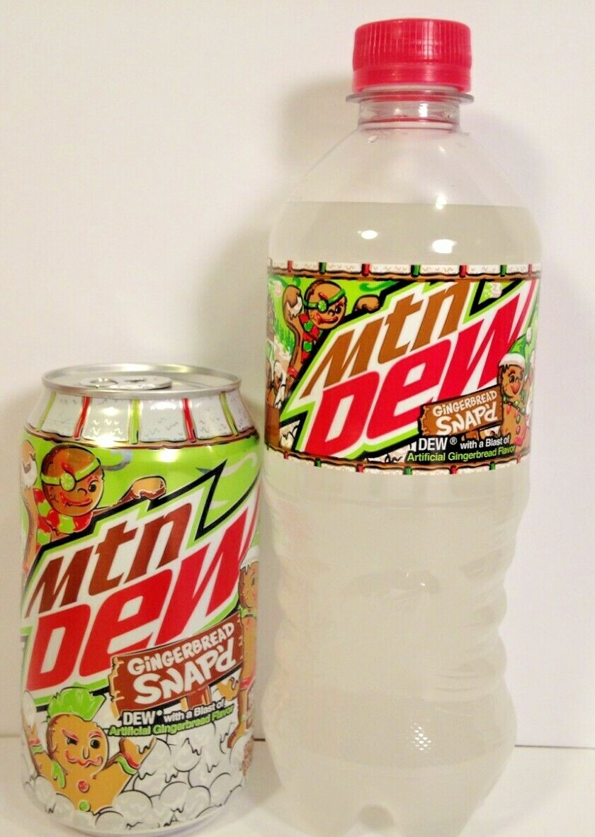 Mountain Dew Gingerbread Snap'd,20oz. and 12oz. (In Hand,Same Day Free Shipping)