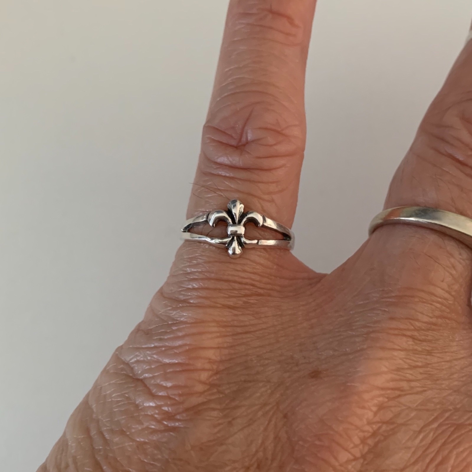 Sterling Silver Fleur De Lis Toe Ring, Silver Rings, Flower Ring, Saints Ring