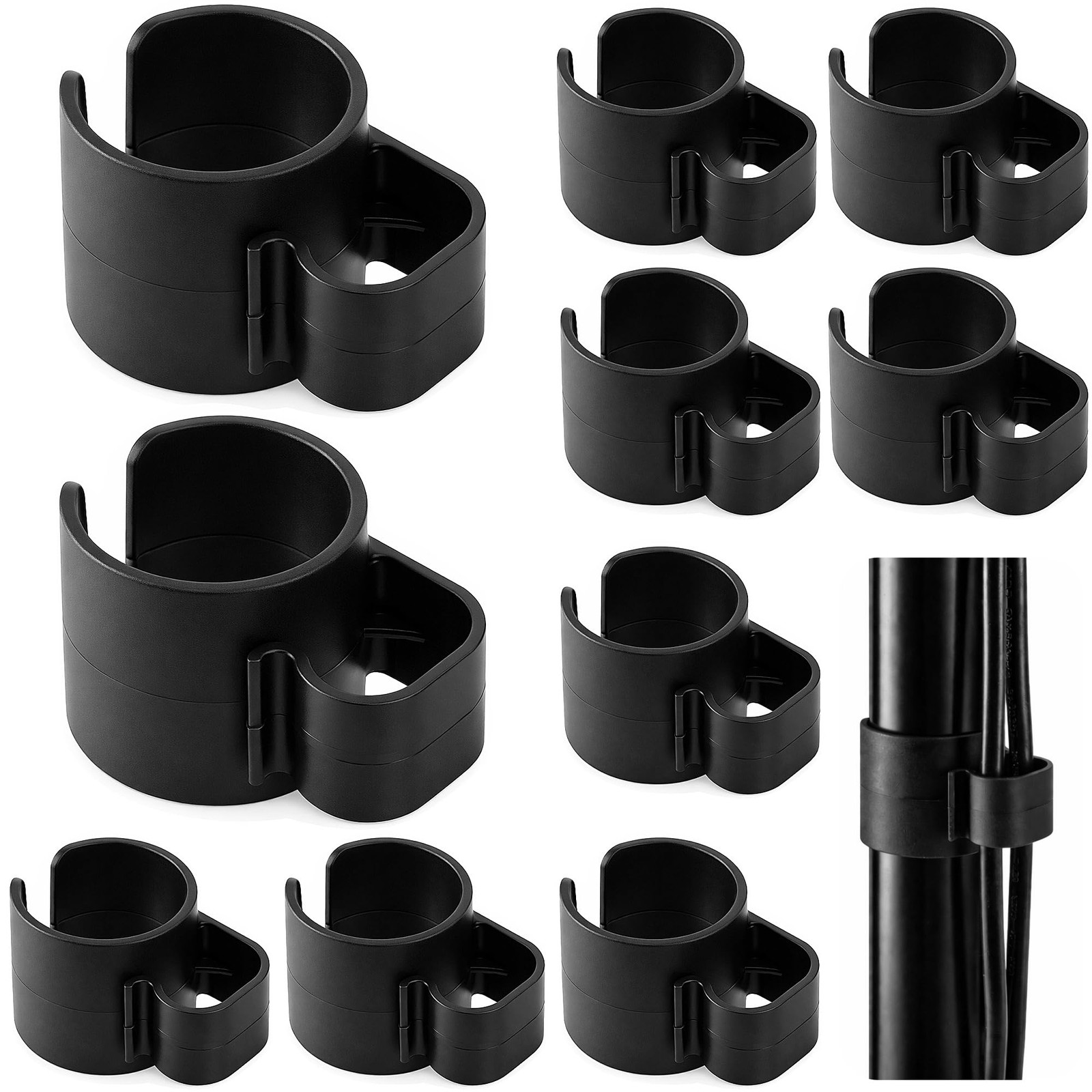 RUBII 10 Pcs 35mm Speaker Pole Cable Clips, Pole Cable Management Clips, Stan...