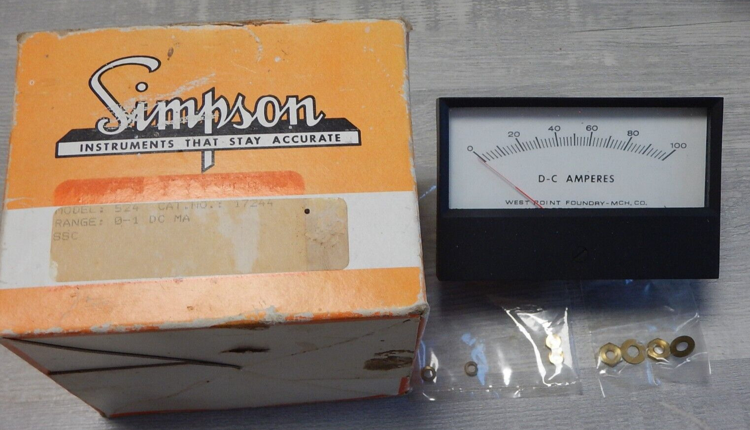 SIMPSON VOLT METER 524 17244 0-1 DC MS (NEW)