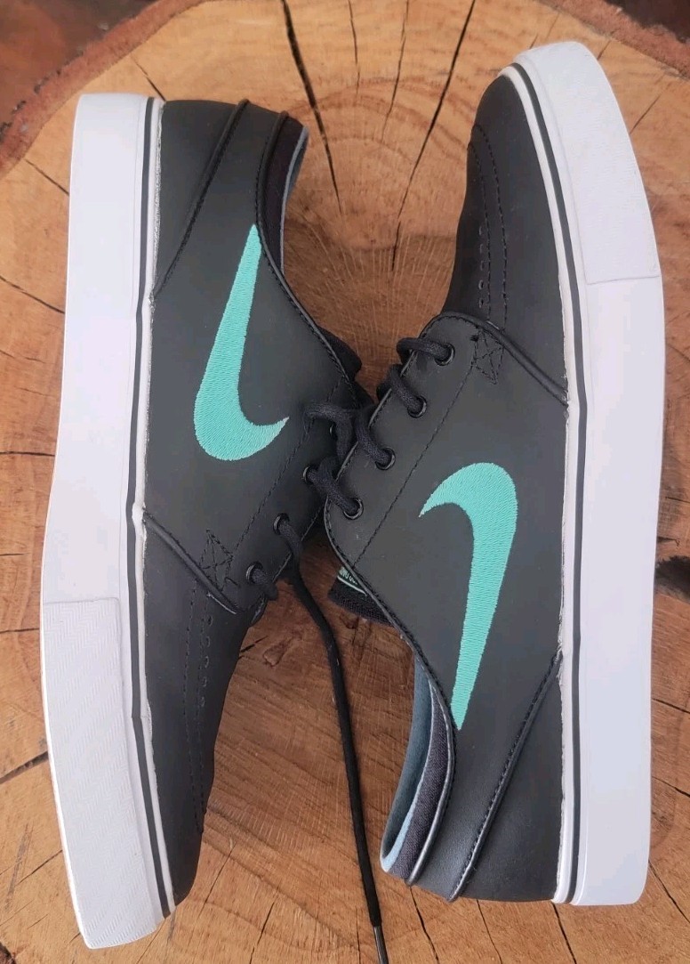 Nike SB Stefan Janoski 'Black Mint' Leather Size 8 Zoom Skateboarding w/o Box