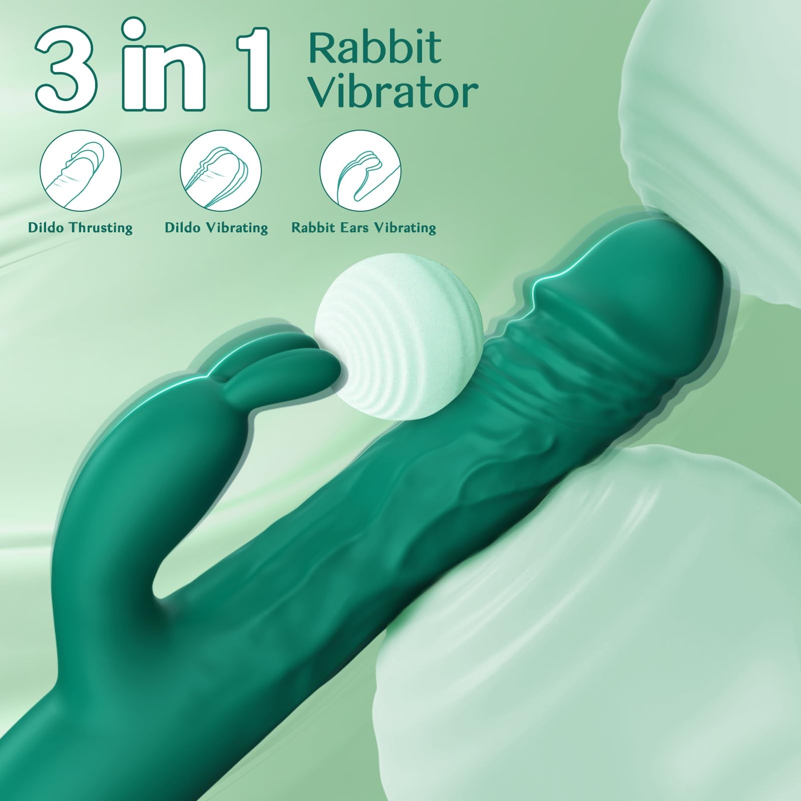 Thrusting Vibrator Dildo Adult Sex Toy for Clitoral G Spot Stimulation, Reali...