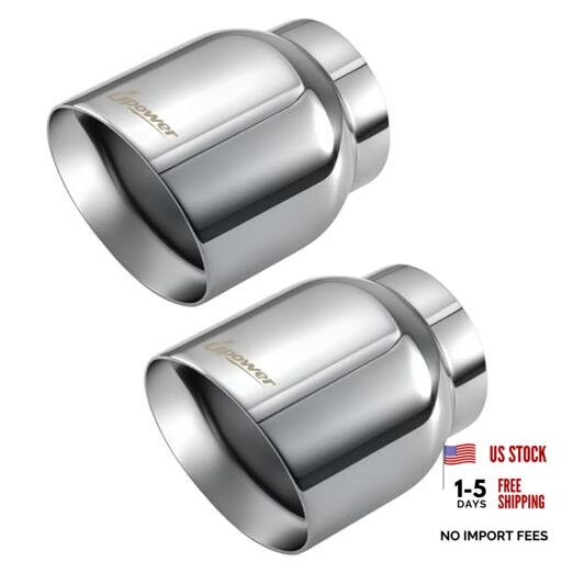 Exhaust Tip 3" Inlet Dual Wall 4" Outlet 5" Long Polished Stainless Steel