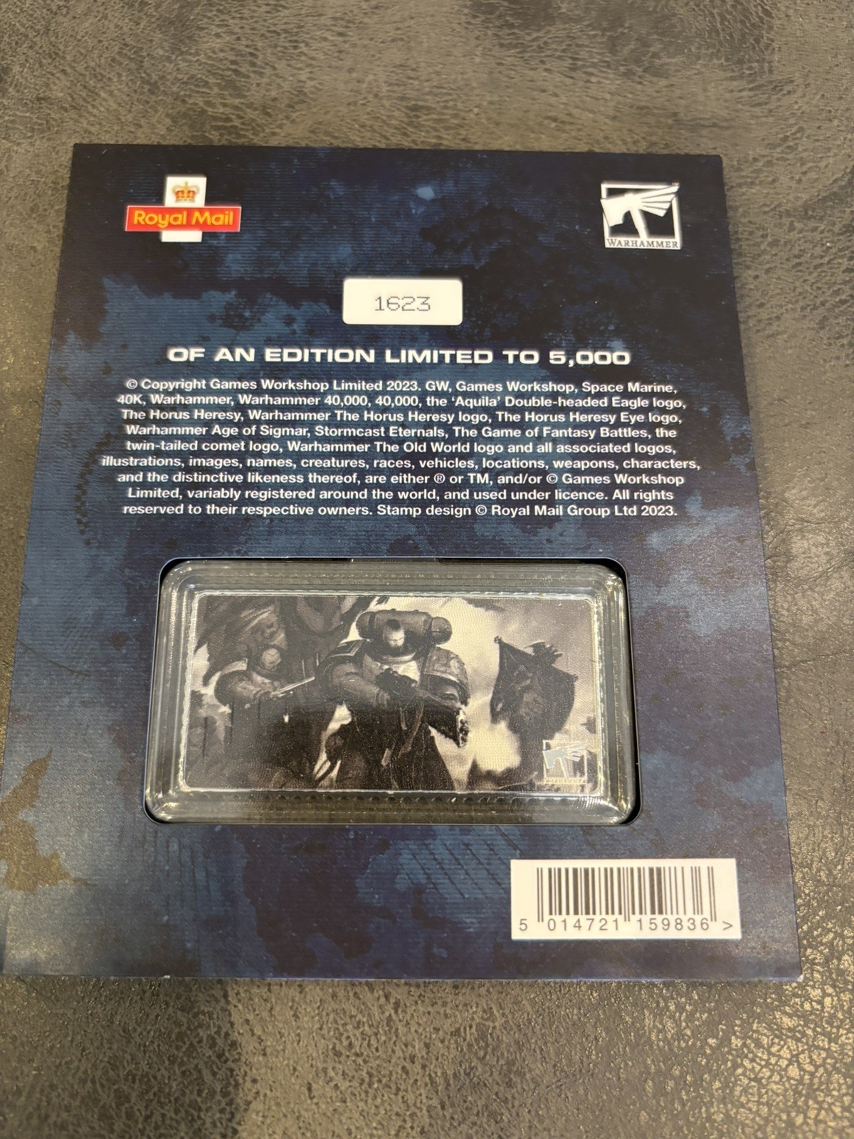 Warhammer 40K Limited Edition Royal Mail Stamp Silver Ingot 1623/5000