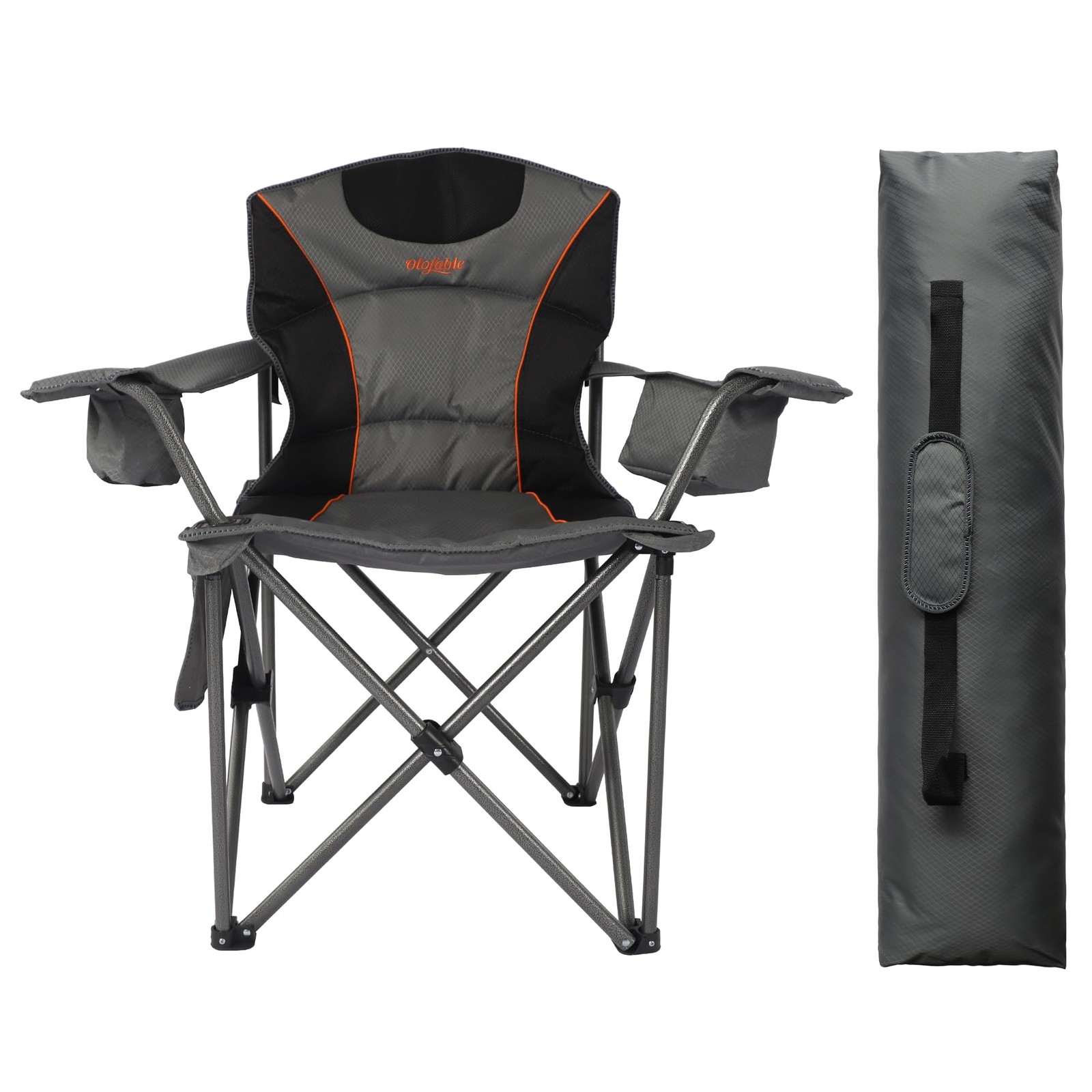 Oversized Camping Chair, Heavy Duty Steel Frame, 450 LBS Capacity, Collapsibl...