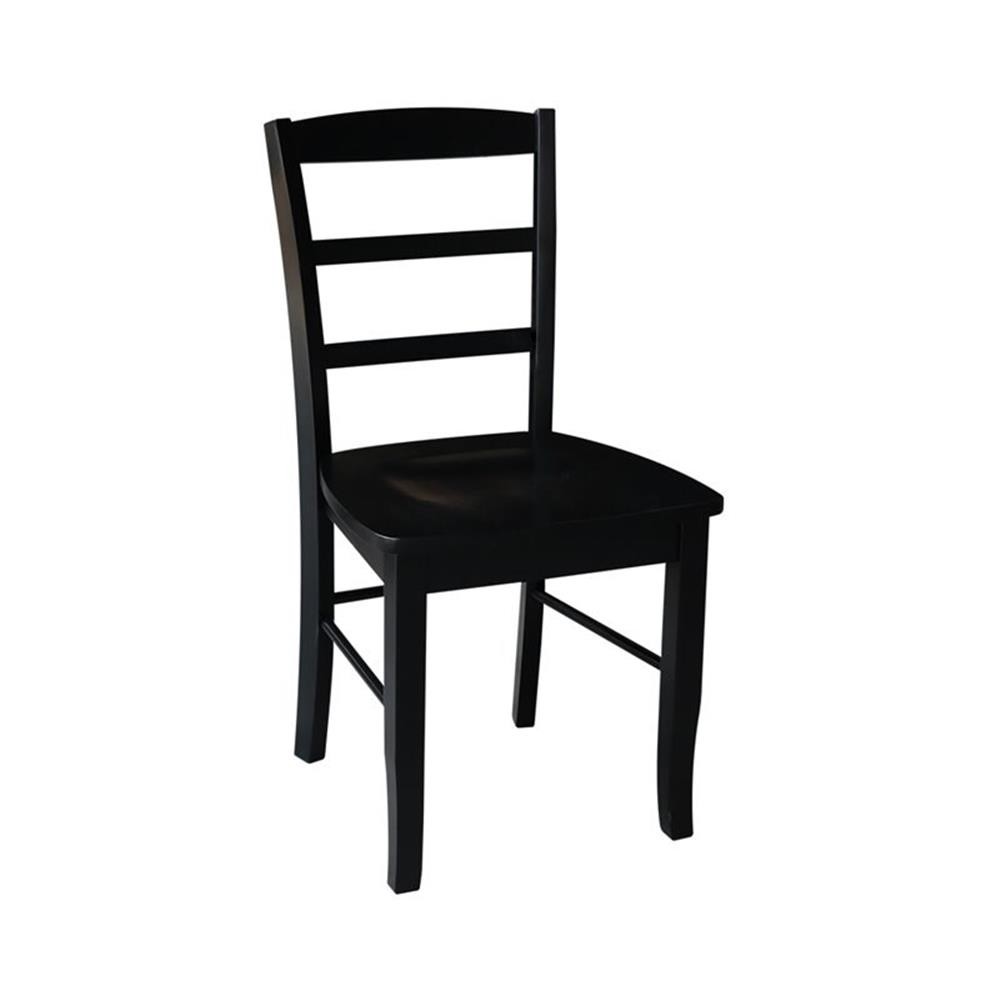 International Concepts Madrid Ladderback Dining Chair in Black (Set of 2)