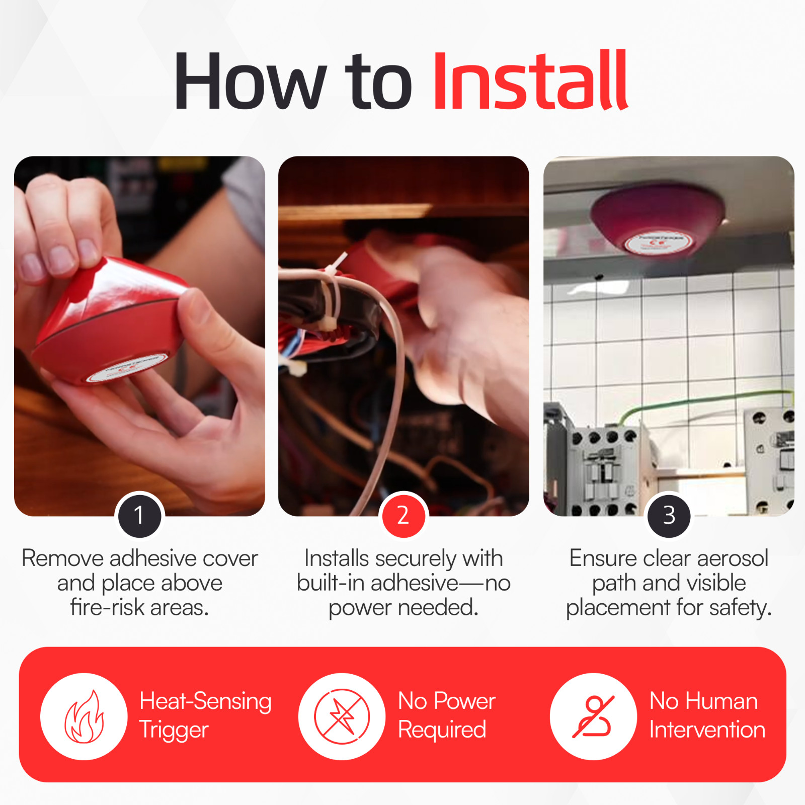 FEROSTICKER Small Automatic Fire Extinguisher for Electric Boxes (Pack of 1)