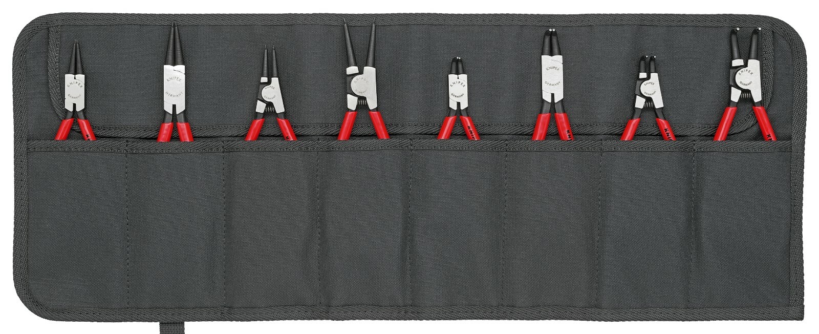 Knipex 8pc Snap Ring Plier Set Internal External Circlip 001958V01 in Tool Roll
