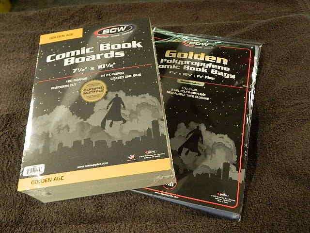 100 New BCW Golden Age Resealable Comic Book Bags And Boards - Acid Free - Archi