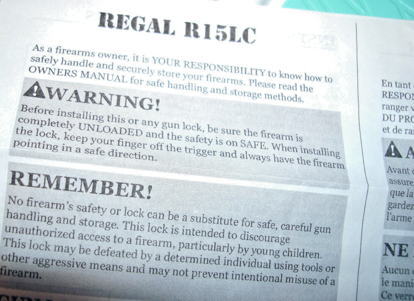 Regal Industries Cable Lock R15LC1 Black