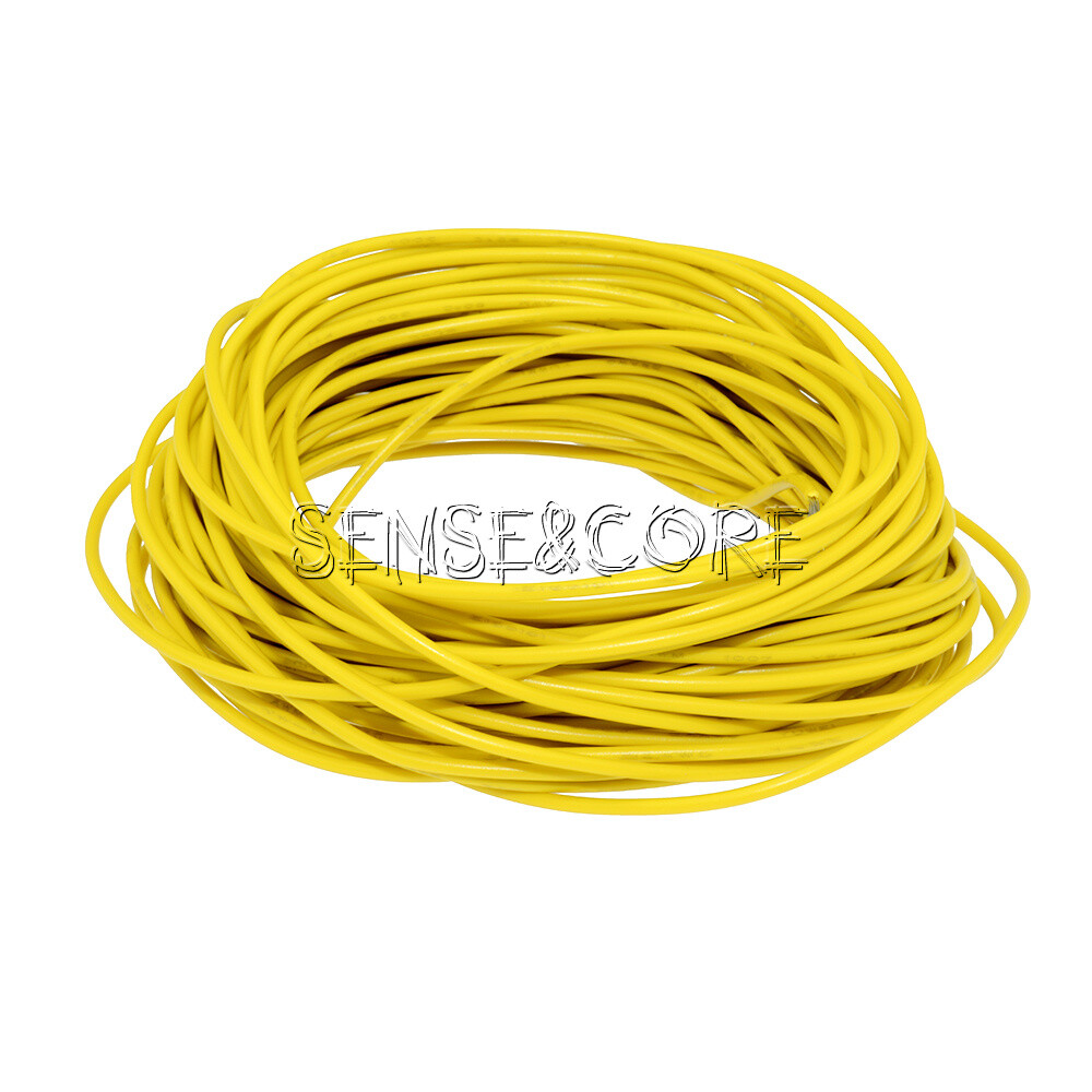 Stranded of UL 1007 24 AWG Wire Yellow 10M Hook-up Wire 80°C/300V Flexible-