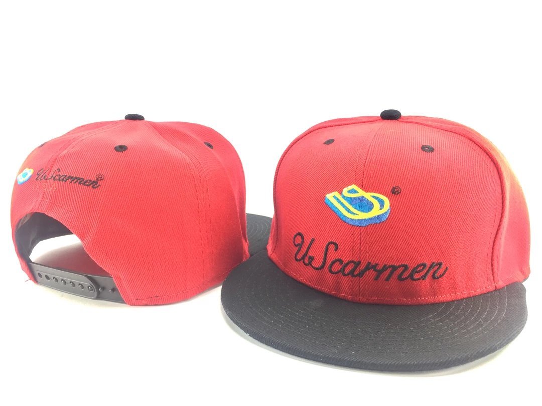 UScarmen Structured Snapback Golf Hat Baseball Cap  BLACK ORANGE RED  Unisex