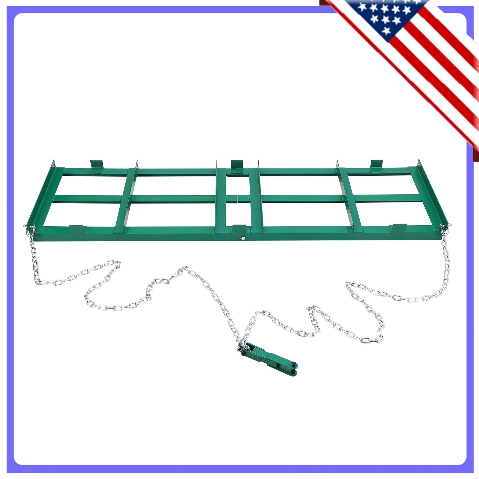 Heavy Duty 8FT Driveway Drag Harrow Grader Tow Behind Lawn Leveling Rake 96x20''