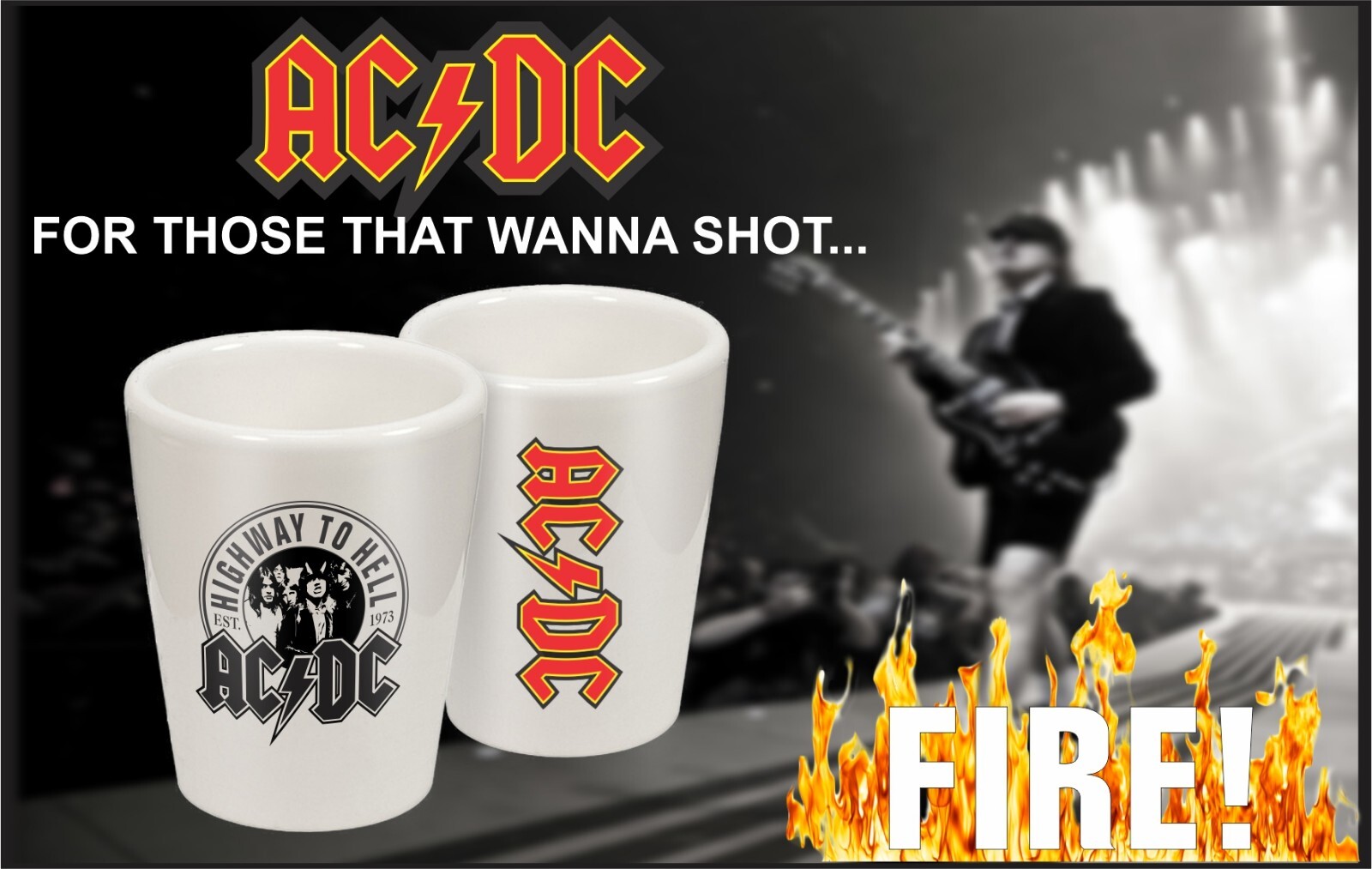AC/DC Rock Shot Glasses x2