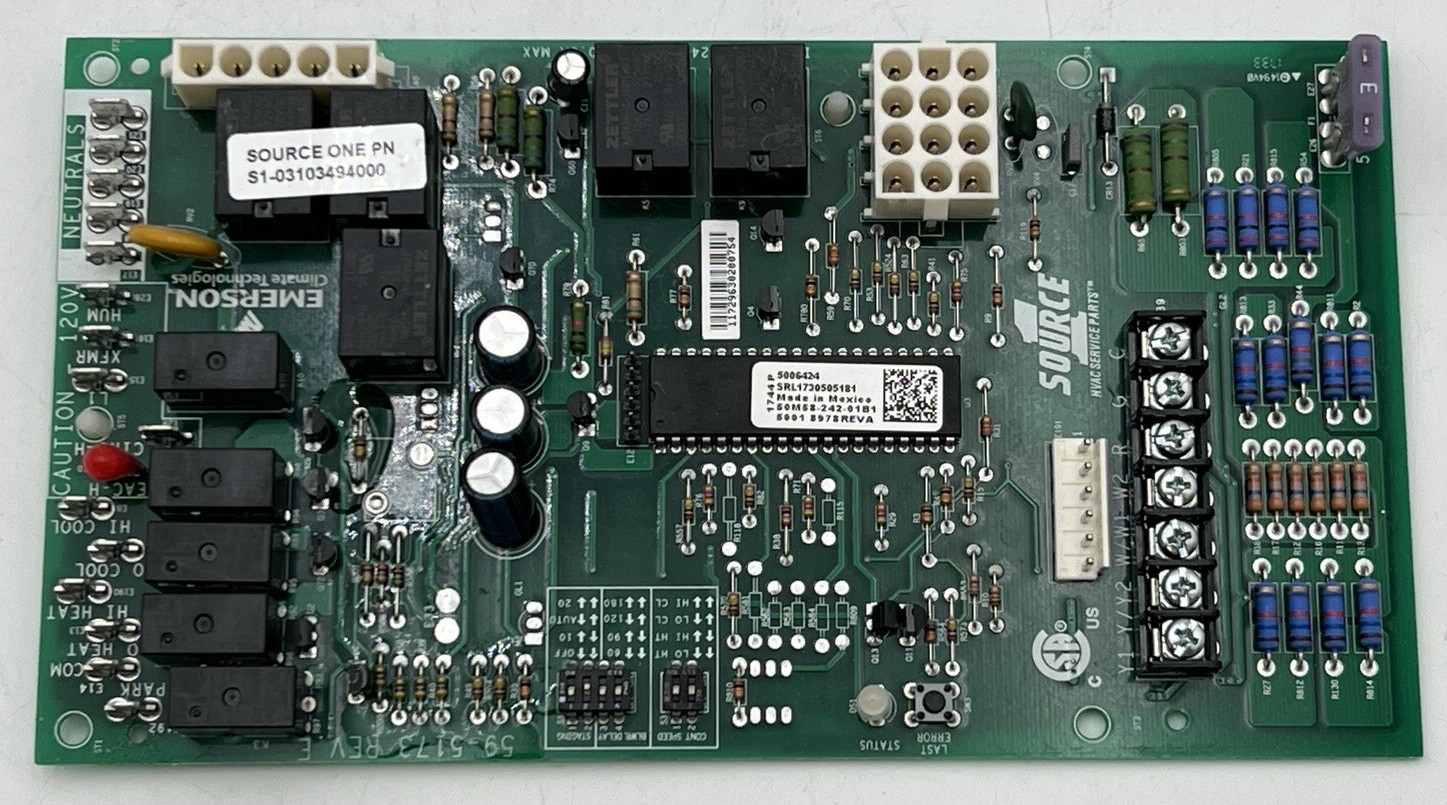 SOURCE 1  S1-03103494000, EMERSON 5006424, 50M58-242-01B1 CIRCUIT CONTROL BOARD
