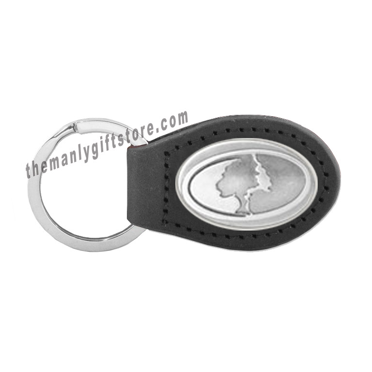 Mossy Oak Logo  Zep-Pro Leather Concho Key Fob black keychain